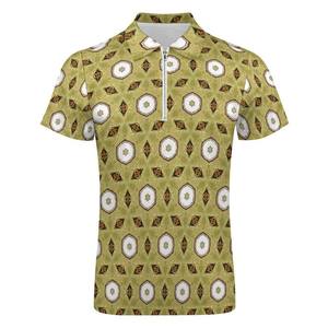 Polo de golf pour homme en coton 180 g/m² avec logo personnalisé de haute qualité, fermeture éclair 1/4, sublimation, col chemise - Product Image 4