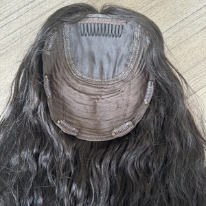 Mái tóc giả đỉnh đầu xoăn, chất liệu tóc người Châu Âu nguyên chất 100%, không xử lý hóa chất, kiểu nối lưới 8x8, chất liệu lụa, màu tự nhiên - Product Image 3