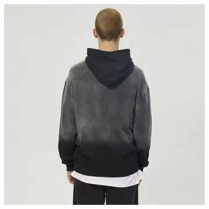 Sudadera con capucha de gran tamaño personalizada estilo Y2K para hombre 100% algodón 500 Gsm Sun Faded con estampado Digital Boxy Fit Streetwear para invierno - Product Image 4