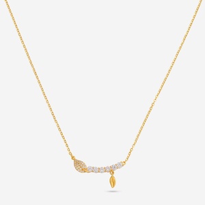 Collier en argent 92,5 191332, style religieux tendance avec placage or 18 carats, rhodium et or rose, orné de perles et de diamants, idéal pour les mariages - Product Image 1