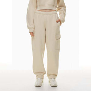 2025 vente en gros pas cher prix respirant toile vêtements pour femmes tenue décontracté sport entraînement coupe régulière pantalons de survêtement mi-plat - Product Image 1