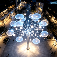 Sculpture d'arbre lumineuse RGB en acier inoxydable avec télécommande, éclairage extérieur IP65 pour parcs et aménagements paysagers