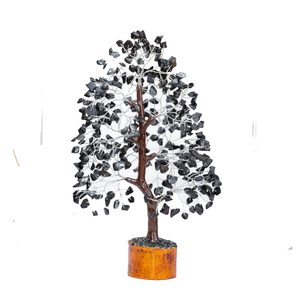Piedra semipreciosa Natural, Ágata negra, árbol de piedras preciosas, 300 Chips, árbol de cristal, figurita de Feng Shui para decoración del hogar - Product Image 1