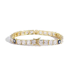 Chaînes de tennis bijoux 7mm 8mm hommes CZ cubique zircone Bracelet de tennis pour femmes - Product Image 5