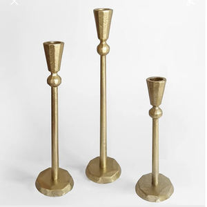 Set 3 Cast Aluminum Vintage <b>Gold</b> <b>Candle</b> Stand Christmas Eco-Friendly Home Wedding Event Tabletop Lighting Decoration - Product Image 2
