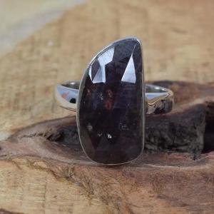 Anillo elegante de piedras preciosas facetadas de Plata de Ley 925 de zafiro múltiple Natural, joyería hecha a mano, regalo de Navidad - Product Image 3