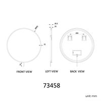 Miroir de salle de bain mural à LED avec éclairage, miroir de douche avec revêtement anti-buée, miroir en verre incassable