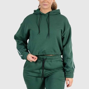 Conjunto Deportivo de Dos Piezas de Alta Calidad, Top Corto y Pantalones Jogger, Sudadera con Capucha, Chándal para Mujer, Modelo 2026 - Product Image 1