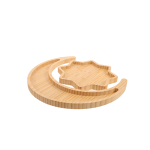 Plateau en bois Eid Mubarak Moon Star Assiette Ramadan Plateau de service Étoile musulmane et Lune Plateau à dessert - Product Image 3