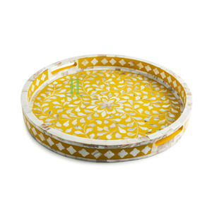 Bandeja de servicio de nácar redonda hecha a mano de lujo de tendencia caliente para Decoración de mesa y decoración de restaurante de Vietnam - Product Image 1