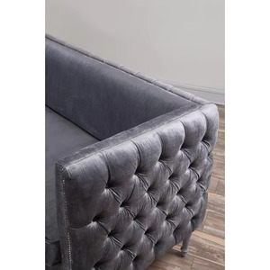 Sofá Seccional de Cuero PU de Lujo Moderno, Diseño Industrial de Tres Plazas para Sala de Estar, Cómodo y Reclinable - Product Image 4