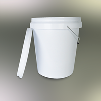 Seau vide en matière plastique PP réutilisable de 17 litres ouvert de nombreuses fois avec composant en métal Utilisation de la peinture Seaux et barils