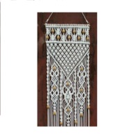 Tenture murale en macramé Earthy Grace Art Deco Boho avec perles et glands fluides Couleurs personnalisables sur le thème du Ramadan