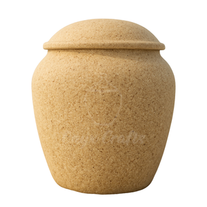 Urne funéraire cylindrique haute, biodégradable, de style européen, avec fonction flottante, finition sable uni, pour cendres humaines, écologique, pour dispersion en mer - Product Image 5
