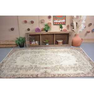 5.7x8.8 ft Turkish Rug, Rug, <b>Brown</b> Patchwork Rug <b>Wool</b> - Product Image 2