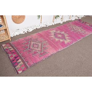 Bohemian Vintage Turkish <b>Rug</b> 3 X 10.3ft Classic <b>Boho</b> Style Patchwork Design Pink Purple Wool Material Latex Backing for Entryway - Product Image 3