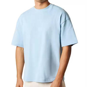 Luxury Custom Drop Shoulder 100% Heavy Cotton Streetwear Oversize T-<b>shirt</b> Men Blank Mock Neck Heavyweight Oversized Boxy T <b>Shirt</b> - Product Image 1