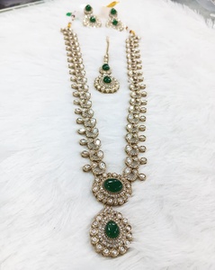 Perla de mar de agua dulce Moissanite Kundan gargantilla collar indio boda collar conjunto joyería perlas collar - Product Image 4