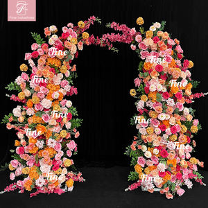 Decorazioni nuziali indiane colorate con arco di fiori artificiali per festa nuziale giovanile - Product Image 1