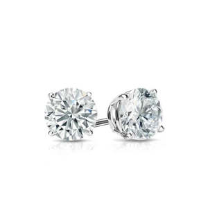 2 Carat Round Shape Men's Moissanite <b>Stud</b> <b>Earrings</b> - Product Image 5