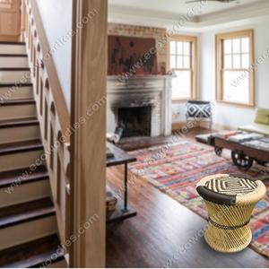 ผลิตโดยตรงในร่มกลางแจ้งบ้านโรงแรมไม้ออตโตมันMudda DesignมือทอหวายชุดเกมครัวBone Inlayคอนโซล - Product Image 2