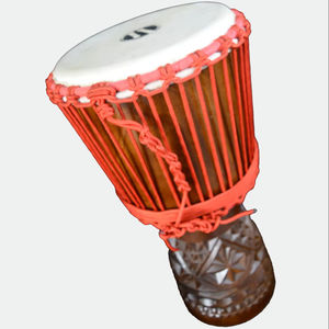 Djembe SOLOBEAT Hecho a Mano, Tallado a Mano, de 10 Pulgadas, de Caoba, con Parches de Piel de Oveja y Cámara de Madera de Abedul, Profesional - Product Image 3