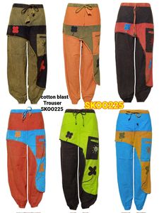 Pantalones de algodón bohemios de calidad de diseñador para mujer, a la moda ropa de verano, cierre de cintura elástica, parches de tela transpirable no tejidos - Product Image 2