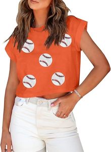 Jersey Baseball Chemises Femmes Baseball Maman Chemise Sparkle Baseball Sequin Graphic Tee Game Day Gift Casual Short Sleeve Crop - Product Image 2