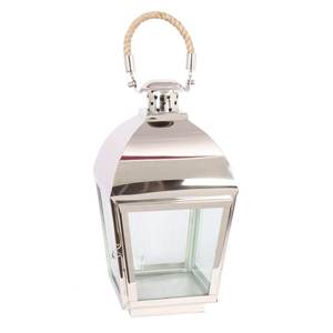 LANTERNES DE BOUGIE CLASSIQUES EN ACIER INOXYDABLE POLI ET EN VERRE avec POIGNÉE EN CORDE FAIT À LA MAIN pour LA DÉCORATION DE LA MAISON AXIOM ACCENTS DE MAISON - Product Image 1