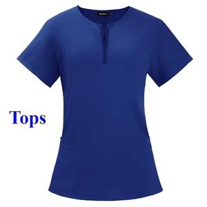 Traje de uniforme médico contemporáneo para enfermeras Exfoliante de cirugía práctica con bolsillos múltiples esenciales para hospitales - Product Image 1