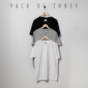 เสื้อยืดลำลองผ้าฝ้ายออร์แกนิค 100% แพ็ค 3 ตัว แบบเรียบและแบบพิมพ์ลายกราฟิก สำหรับใส่ทำงาน - Product Image 1