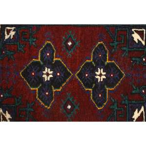 Tapis turc, petit tapis vintage 1,5x2,1 pieds, tapis persan rouge et bleu - Product Image 5