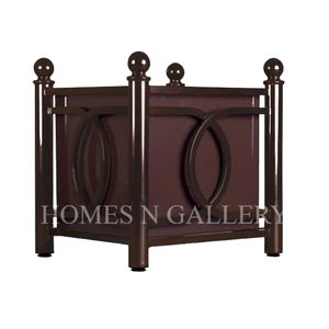 Pots de jardinières en fer métallique de haute qualité, forme carrée, finition mate noire, pour décoration de jardin extérieur, fabriqués en inde - Product Image 6