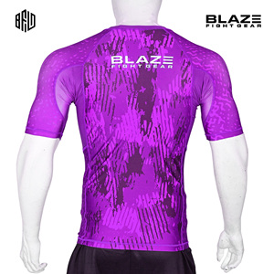 Rashguard Jiu Jitsu de manga corta de alta calidad para hombres camisa de compresión para gimnasio Fitness completamente sublimación impresa transpirable BJJ - Product Image 5
