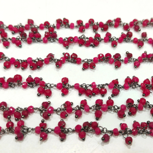 ลูกปัดรูปทรงรอนเดลล์ขนาด 2 มม. แบบเหลี่ยมเพชรพลอย ร้อยบนลวดทองเหลืองคุณภาพสูง จำหน่ายเป็นฟุต - Product Image 1