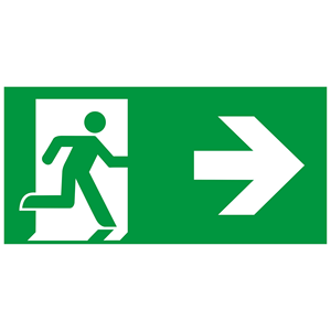 Segnale di uscita luminoso al buio con freccia a destra 300X150mm RTF-SCHILD-300-8-NLF - Product Image 1