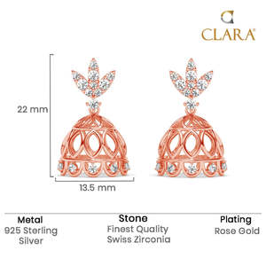 Pendientes de Plata 925 de Primera Calidad, Tipo Lágrima y Jhumki & Jhumka, Chapados en Oro con Diamantes para Mujer, para Bodas - Product Image 5