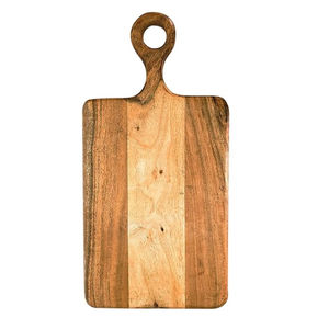Planche à découper en bois massif artisanale avec poignée ergonomique, plateau de service et de découpe en bois d'acacia, accessoires de cuisine - Product Image 1