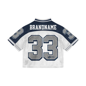 Custom Retro Soccer Jersey Cropped <b>Shirts</b> Top Sport Oversized Team Training Baseball Jersey Mesh Practice American Mesi Jersey - Product Image 6