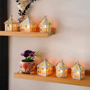 H.M.A Handicrafts Dual Tone Bronze and <b>Gold</b> <b>Lantern</b> with Glass Panels for Vintage Celebration Setup - Product Image 3