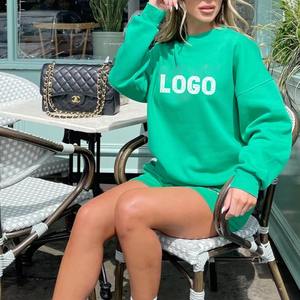 Conjunto de Sudadera Sherpa Informal para Mujer y Pantalones Cortos de Punto por Encima de la Rodilla, Cálido y Acogedor de Invierno, Dos Piezas - Product Image 5