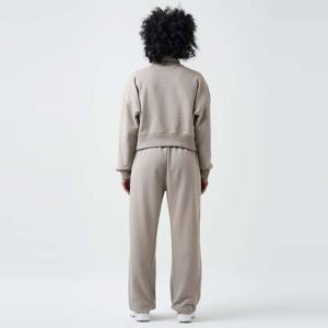 Sweat-shirt à col montant pour femmes élégantes en éponge française-Tenue deux pièces douce et confortable, idéale pour se prélasser et une tenue décontractée - Product Image 5