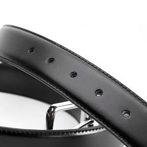 Ceintures en cuir pour hommes populaires Boucle en acier Écologique Léger Décontracté Logo personnalisé Noir - Product Image 4