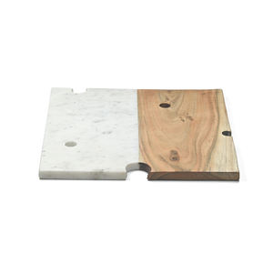 Tabla de Cortar de Mármol Blanco y Madera de Diseño Lujoso y Atractivo para Decoración de Cocina, Tabla de Cortar de Mármol y Madera para Rebanar al por Mayor - Product Image 1