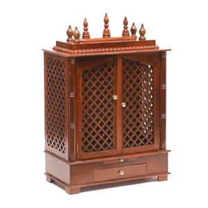 Mango Wood Customized Handmade Premium Wooden Temple Cabinet Handmade Home <b>Mandir</b> Hindu Prayer Furniture Living Room KA836 - Product Image 5