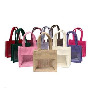 Wholesale Eco-Friendly Customized Burlap <b>Wine</b> Carrier Tote Red Jute Fabric Reusable Single <b>Bottle</b> <b>Bag</b> Minimum Order 50 Pcs - Product Image 3