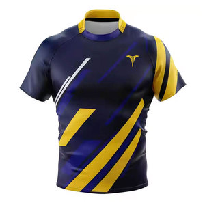 Fabrication en usine, design unique, respirant, maillot de rugby de haute qualité, logo personnalisé et design imprimé, séchage rapide, matière polyester. - Product Image 1