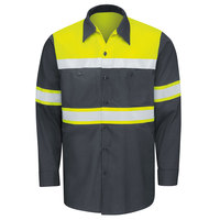 Chemises de travail pour hommes avec bande réfléchissante 3M, sécurité, haute visibilité, manches longues, chemises à boutons de chantier à haute visibilité