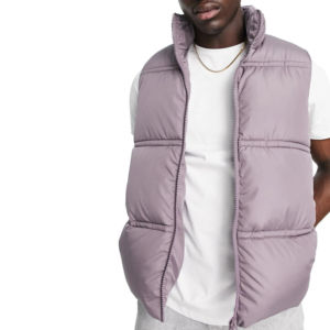 Chaqueta de burbuja lisa en blanco para hombre unisex de alta calidad con logotipo personalizado sin mangas personalizado para Otoño e Invierno - Product Image 1