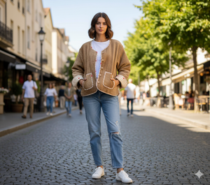 Veste matelassée réversible en velours pour femme avec doublure en coton, écologique et respirante, design automne/hiver - Product Image 1